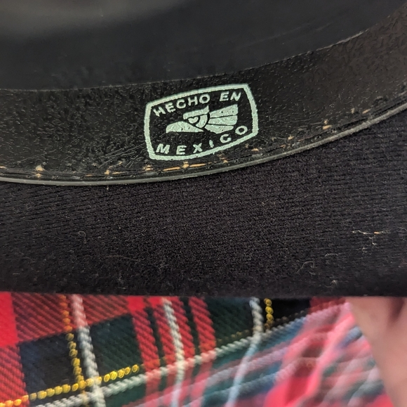 VINTAGE SANTO NINO BLACK WESTERN MEXICAN SOMBRERO HAT SIZE 7 MAKE OFFER - Picture 2 of 4